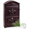 CASSETTA POSTALE BUCA LETTERE POSTA REGIA MARRONE 25,5X9X41 CM ALLUMINIO