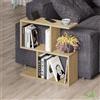 TAVOLINO DA SALOTTO LIBRERIA SCAFFALE ROVERE 60X19.5XH60 CM MODERNO 4 VANI