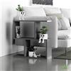 TAVOLINO DA SALOTTO LIBRERIA SCAFFALE ANTRACITE 60X19.5XH60 CM MODERNO 4 VANI