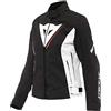 Dainese Veloce Lady D-Dry Jacket, Giacca Moto 4 Stagioni, Donna, Nero/Bianco/Rosso Lava, 46