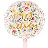 Subitodisponibile Palloncino FOIL MYLAR Buon compleanno HAPPY BIRTHDAY floreale 35 cm 13G9