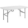 Serena Group Tavolo Rettangolare Pieghevole 152x76x74 cm PE/Acciaio Verniciato Bianco/Grigio
