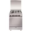 Glem Gas Cucina a Gas 4 Fuochi Forno Elettrico Ventilato Grill 60x60 cm Glem Gas U664MI