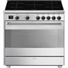 Smeg Cucina 5 Fuochi Induzione Forno Termoventilato 90x60 cm A Inox BG91IX2 Smeg