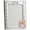 NANAN Cornice Portafoto Argento 13x18 cm colore Rosa - Orso Cuore Nanan