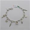 BRACCIALE DONNA A MAGLIA CON CIONDOLI IN ORO BIANCO 18KT E ZIRCONI 12,7 G.(2445)