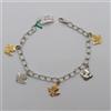 BRACCIALE DA DONNA CON CIONDOLI IN ORO BIANCO,GIALLO E ROSA 18KT 10,4 GR. (2441)