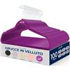 SereneLife Grucce Appendiabiti Antiscivolo in Velluto, 100 Stampelle Armadio, Set di Grucce Resistenti con Gancio Ruotabile a 360 Gradi, Appendiabiti per Felpe, Abbigliamento Bambino