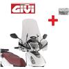 GIVI Parabrezza CON KIT DI MONTAGGIO trasparente SYM Symphony 125 EU5 2021 2022 2023