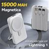 Caricatore Portatile Magnetico 3 in 1 15000mAh Powerbank Wireless USB Type-C
