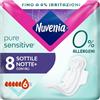 Nuvenia - Assorbente Pure Sensitive Sottile Notte con Ali - Confezione da 8 Assorbenti