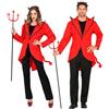 W WIDMANN MILANO Party Fashion - Costume da diavolo con frac per Halloween | Frasco rosso con dettagli neri e coda da diavolo cucita, per Halloween, Carnevale e feste a tema