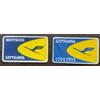 Markenlos Adesivo posta aerea Germania Lufthansa Lineas Aereas (2v) MNH Postal Par Avion