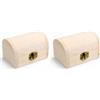 topolenashop Set 2 Scatole in Legno a Baule Portagioie e Portaoggetti Grezzi da Decorare 5972