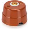 FANTON Pulsante in ottone con base ceramica colore terracotta da parete vintage per campanello 2A 48V in porcellana per cavo tessile 84003TC