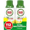 Fairy Platinum Detersivo Lavastoviglie Gel Liquido,112 Lavaggi, Confezione da 4 Bottiglie, Platinum Limone, Dona Extra Brillantezza Alla Lavastoviglie, Combina Pulizia Brillantezza E Freschezza