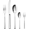 Sambonet Linear 52513-N1 - Set di Posate da Tavola monoblocco in acciaio inox 18/10, per 6 persone, 30 pezzi: 6 forchette, 6 cucchiai, 6 coltelli, 6 forchette dolce, 6 cucchiaini tè