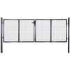 vidaXL Cancello per Giardino Rete in Acciaio Zincato 289x75 cm Grigio
