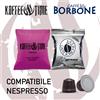 CAFFE BORBONE 200 CAPSULE COMPATIBILI NESPRESSO; RESPRESSO NERA BORBONE 100 + KOFFEE TIME 100