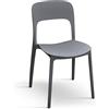 PAZZO DESIGN Sedia Luana Set Da 4 Sedie Grigio Polipropilene Cucina Sala Da Pranzo Giardino