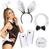 Boland 52319 - Set di costumi da coniglietto, fascia per capelli, collare, polsini e coda, coniglietto, coniglio, costume da animale, carnevale, festa a tema