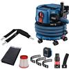Bosch Professional 18V System Aspiratore a batt. GAS 18V-12 MC (protezione polveri classe M, filtro HEPA, incl. GCT 30-42, 3 nastri in gomma fless., molteplici accessori, batt./caricabatt.non incl.)