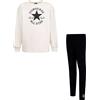 Converse Tuta da Ragazza Crewneck Legging Beige Codice 4CG229-J0A