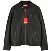 Diesel Giacca Uomo DIESEL L-Metalo 56 Nera In Pelle di Pecora Zip Leggera RRP795