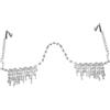 Montatura per occhiali con strass, senza lenti, per eventi, spettacoli e