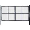 vidaXL Cancello per Giardino Rete in Acciaio Zincato 289x150 cm Grigio