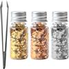 Hugfads Set Foglie d'oro Argento e Oro Rosa Commestibili - 3 Bottiglie di Fo