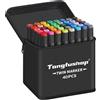 Tongfushop Marcatore 40 Colori, Pennarelli Doppia Punta, Pennarelli ad Alcool Pr