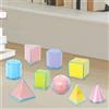 9 Pezzi di Forme Geometriche Pieghevoli 3D Solidi Geometrici per