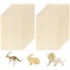Bucomtu 12 Pezzi Fogli di Legno di Balsa,300 × 200 × 2mm Compensato,Compensato Basswood,