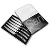 Sanelli Set astuccio 6 coltelli da Bistecca e tavola Ergoforge, Lama seghettata