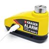 KRASER KR7Y Antifurto Moto Blocca Disco con Allarme 110dB, USB Batteria Ricaricabile, Sensori Movimento, Impermeabile Resistente Visibile, Blocco Veloce, Lucchetto Bloccadisco Sonoro 7mm Universale