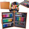 Valigetta Legno Pittore 150 pz Colori Pittura Pastelli Acquerelli Professionale