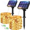 btfarm 2 Pezzi Luci Natale Esterno Solari 8+2M 80LED Catena Luminosa Esterno Sol