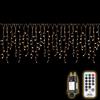 SALCAR 5m Cascata Luci da Esterno, 200 LED Luci Natale Tenda con Telecomando, Im