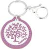 PuntoCasaStore® Portachiavi moschettone albero della vita stilizzato rosa BAG-2000/02RS-1