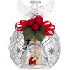PuntoCasaStore® Sfera con angelo d.8 decoro argento con fiocco alberelli e presepe decorazione i