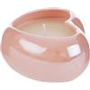 PuntoCasaStore® 1 pz cuore porcellana rosa con candela soia 11x10xh.5,5 cm bomboniera segnaposto