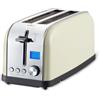 PRIXTON - Tostapane Bianca Pro - 4 fette - Potenza 1500 Watt - 7 livelli di tostatura - Acciaio inossidabile - Schermo LCD