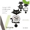 VIRTIME srl 1 Pezzo Orologio da Parete Effetto Legno Gatto Lavagna 35 x 27 cm 3 Modelli