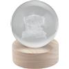 Generico Lampada GLOBO con GIOSTRINA e luce led 8x10 cm BOMBONIERA 1GJA