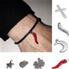 Bracciale portafortuna con ciondolo corno Cornetto Rosso quadrifoglio Uomo Donna