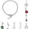 Bracciale portafortuna con ciondolo corno cornetto rosso quadrifoglio donna uomo