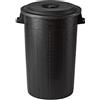 Stefanplast Bidone Immondizia Politene Nero Con Coperchio L120 52x78x63 Cm Stefanplast