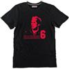 T-shirt volto Franco BARESI 6 capitano anni 80 90 milanista nera uomo curva tifo