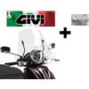 GIVI Parabrezza + attacchi trasparente PIAGGIO Beverly 500 2006 2007 106A GIVI
